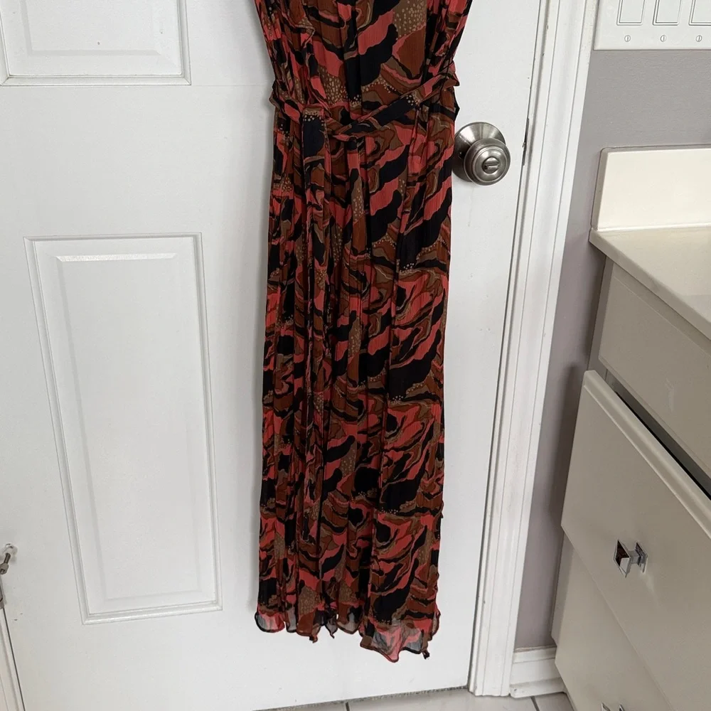 Cleobella Paige Printed Midi Dress Ruffle Puff Sleeve - Picture 5 of 7